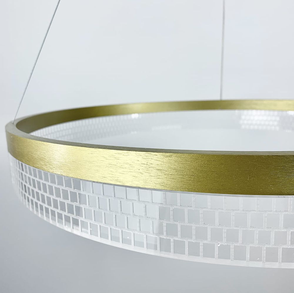 Дизайнерська LED люстра CO 5 золотий колір 40 см діаметр
