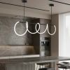 Чорна видовжена люстра ELISION з гнучкою LED стрічкою 120 см