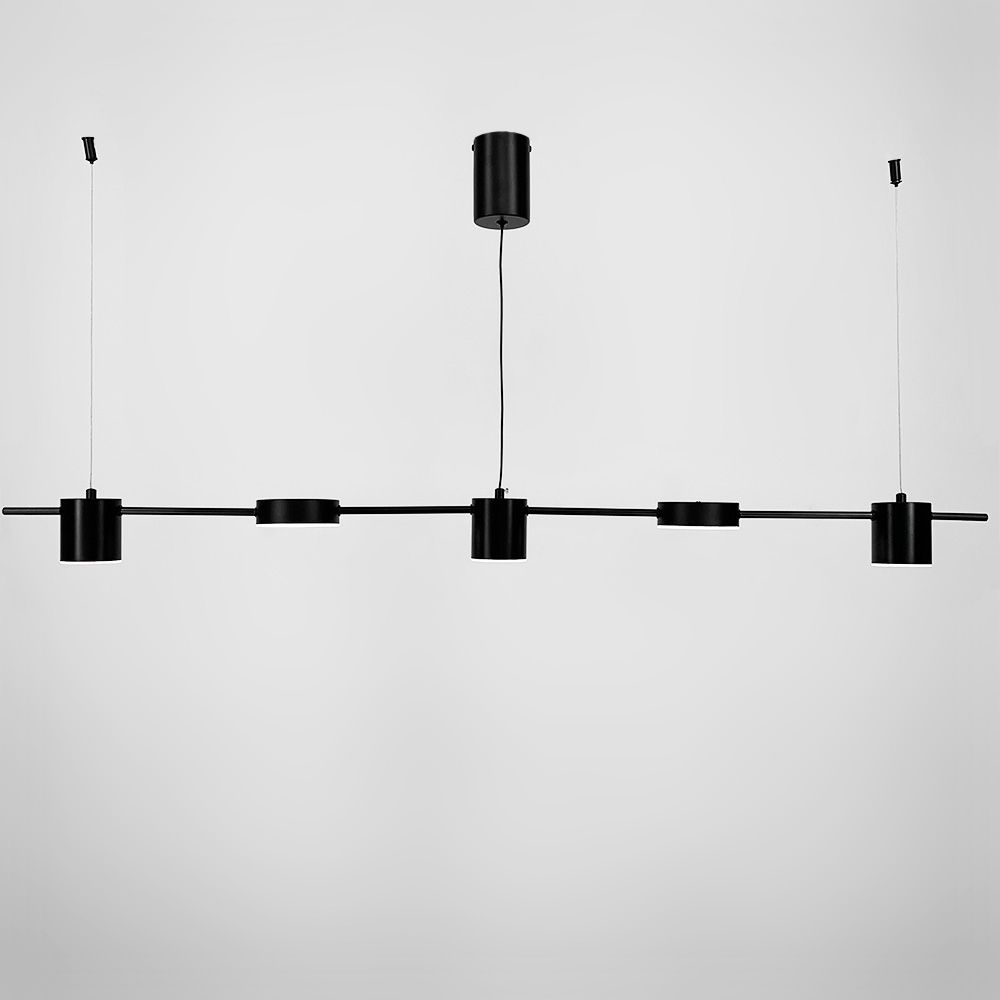 Чорна лінійна LED люстра LUMINA LUX MJ 117/5 BK чорна