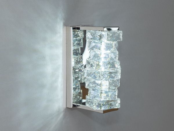Унікальний настінний кришталевий LED світильник, 15W, срібний F3820-120x260
