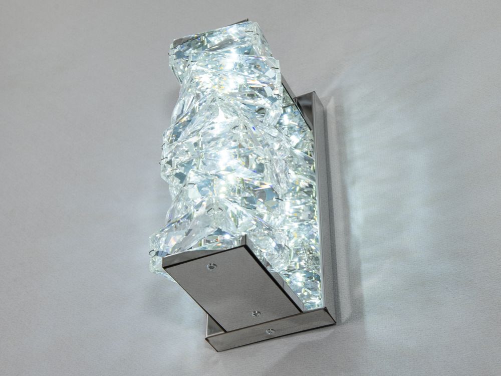 Унікальний настінний кришталевий LED світильник, 15W, срібний F3820-120x260