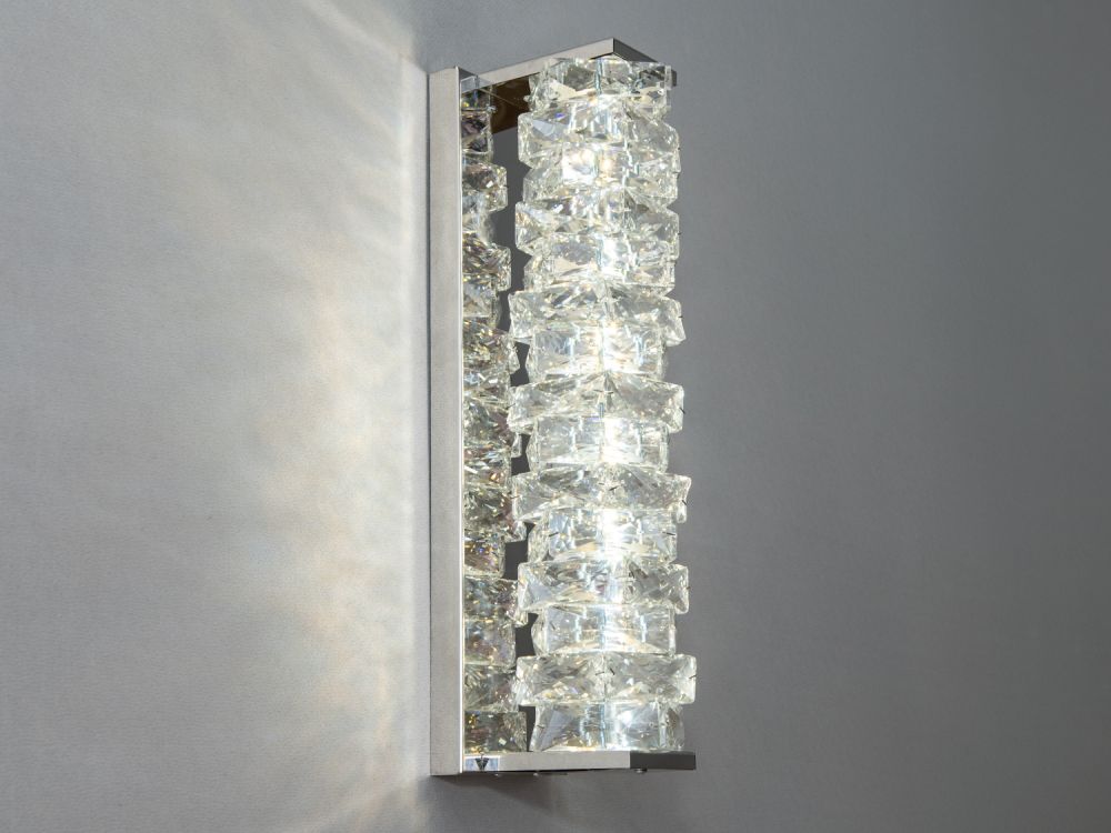 Унікальний настінний кришталевий LED світильник, 15W, хром F3820-120x460
