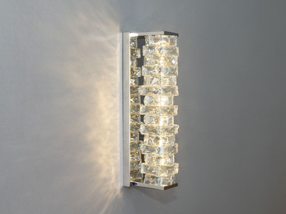 Унікальний настінний кришталевий LED світильник, 15W, хром F3820-120x460