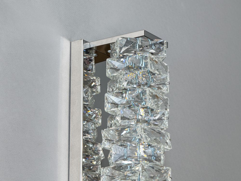 Унікальний настінний кришталевий LED світильник, 15W, хром F3820-120x460