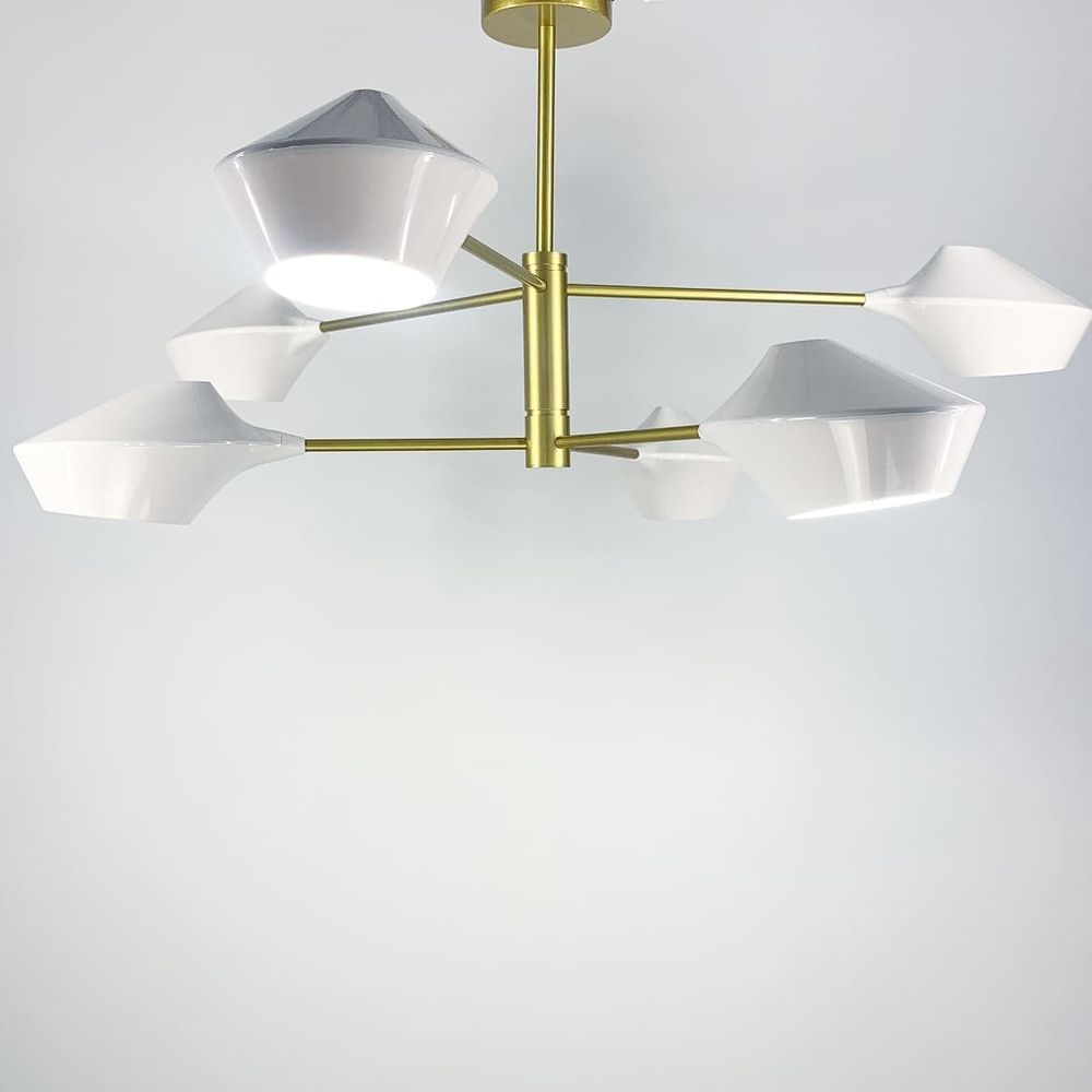 Оригінальна стельова люстра Lumina Deco у золотому каркасі