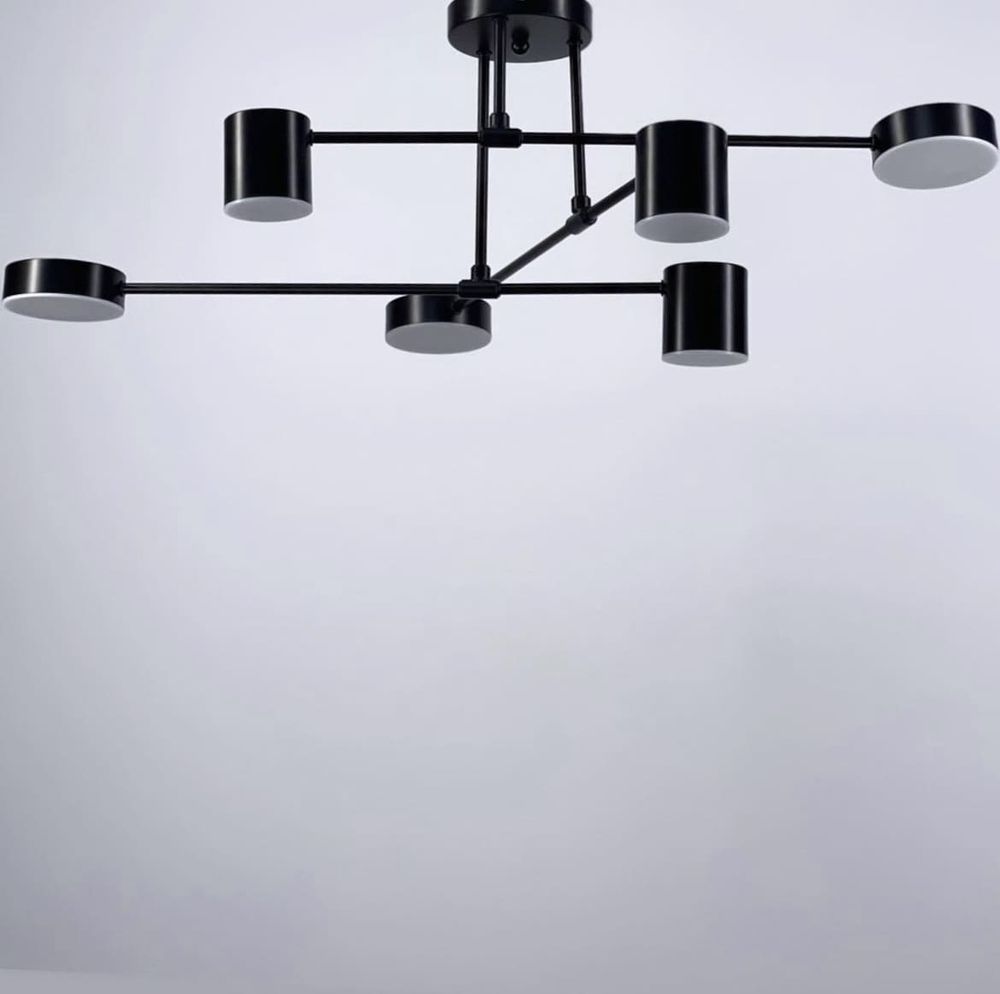 Стельова LED люстра на 6 плафонів