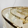 Кругла золота люстра  ATHELIA із перламутровими пластинами діаметр 45 см на 6 ламп