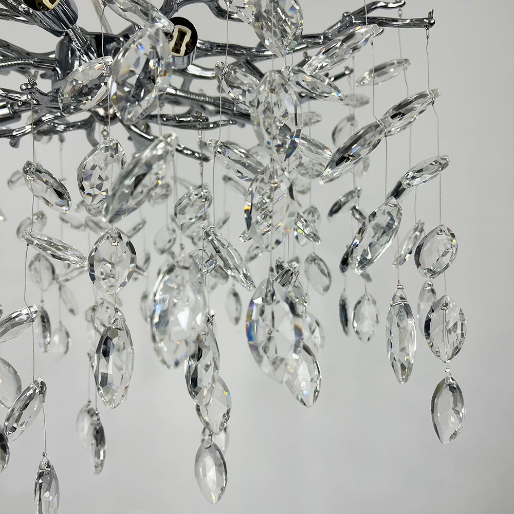 Вишукана срібна люстра DIAMINA з кришталевим камінням  50 см