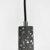 Підвісний сірий бетонний світильник TERRAZZO CYLINDER LONG MJ 163-40*300 BK