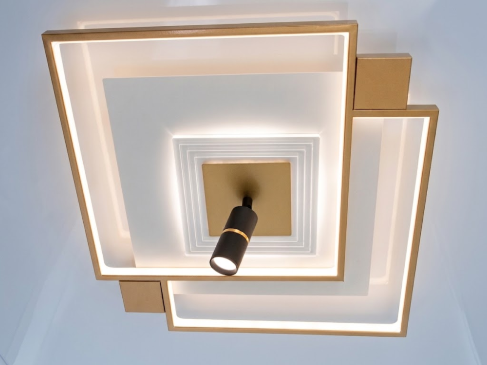Світильник світлодіодний золотий 5533WH+G dimmer 70W Ø 51 см
