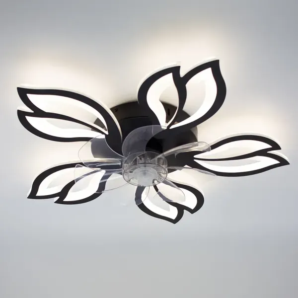 Люстра чорна світлодіодна з вентилятором Ø 62.5 см FAN ASTRA 52 W