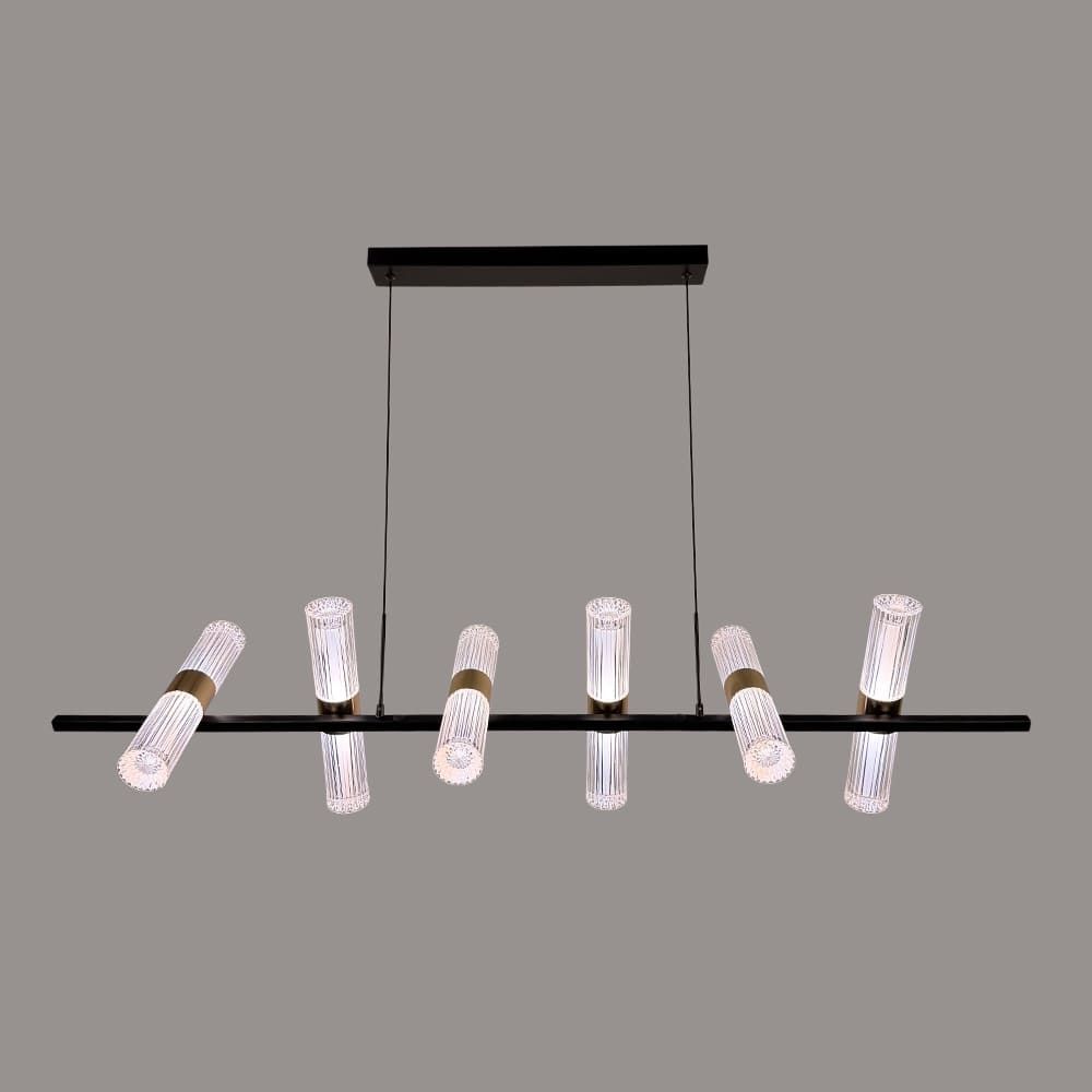 Видовжена Led люстра із 12 плафонами у чорному корпусі 120 см ZL3087/12 L