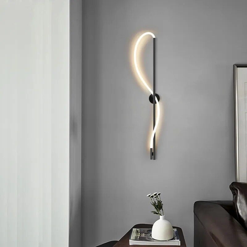 Світлодіодна дизайнерська чорна бра з гнучкою LED стрічкою 77020/MB BK
