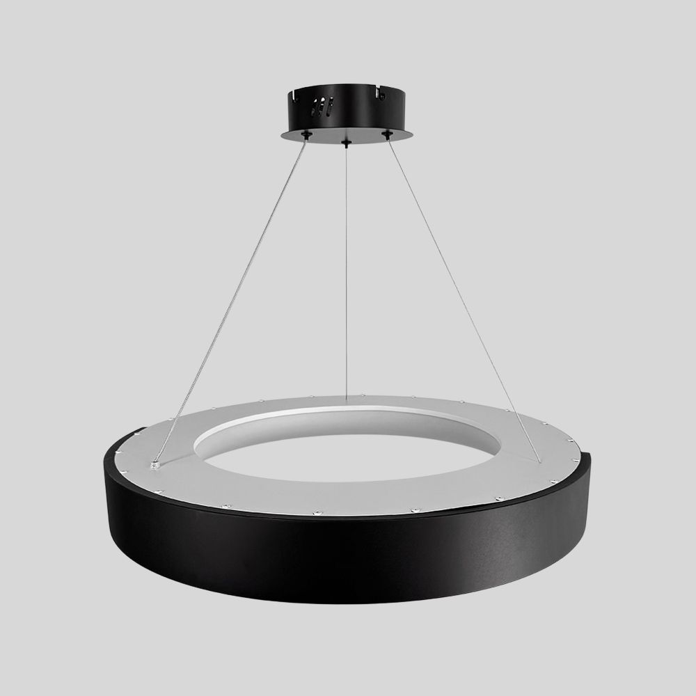 Підвісна LED-люстра у чорному корпусі на три режими Ø62 см 1906P-620 BK