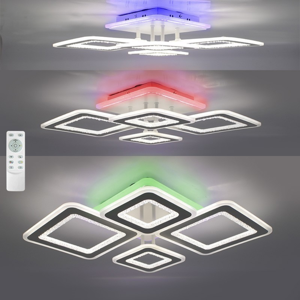 Люстра світлодіодна з пультом та додатком для телефону OVAL DOUBLE RGB 104+20W 5S біла