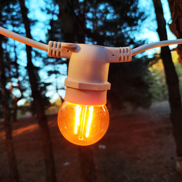 Led лампа FILAMENT  G45  2W, цоколь E27, помаранчевий
