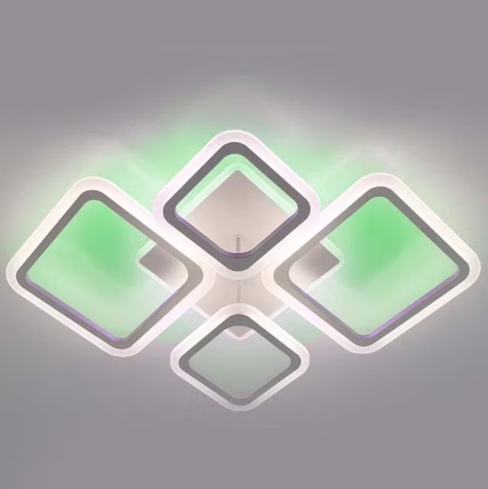 Люстра світлодіодна з пультом OVAL RGB 90W 5S біла