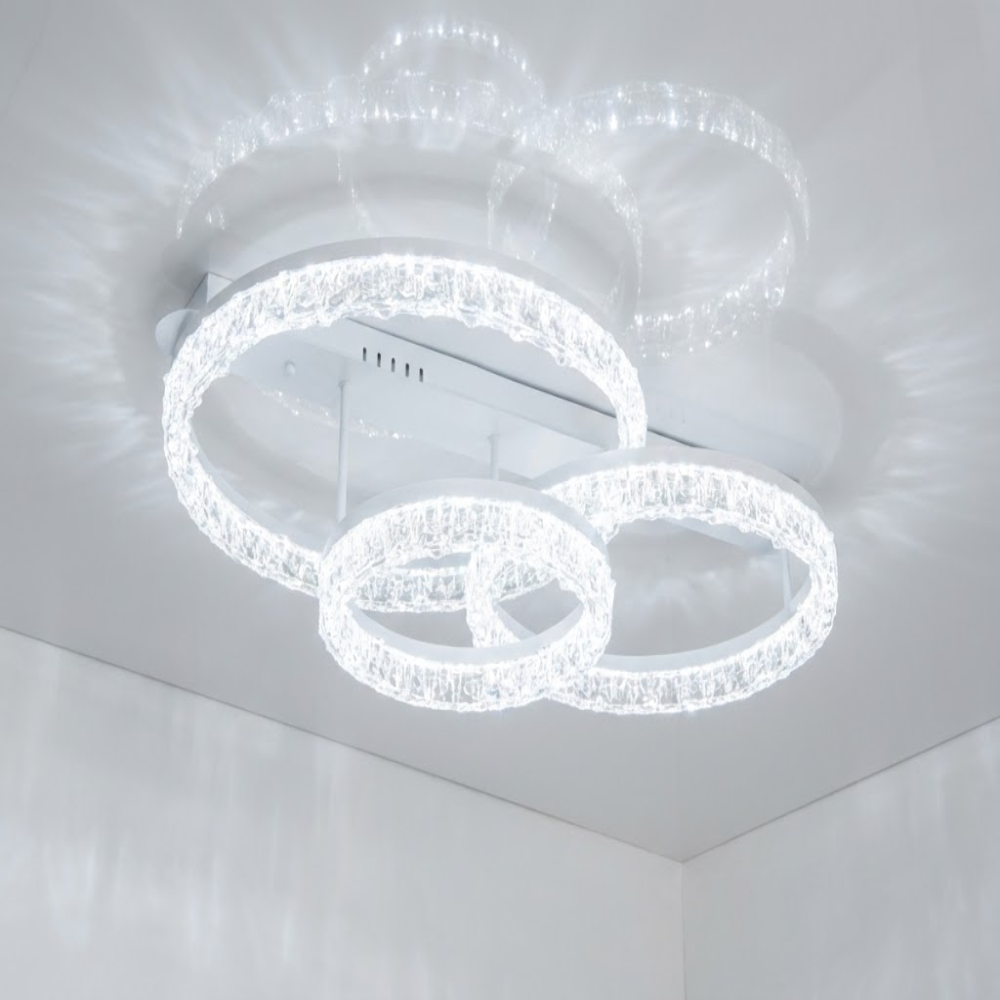 Стельова LED люстра MX78203/500+400+300WH біла 103W Ø 80*50 см
