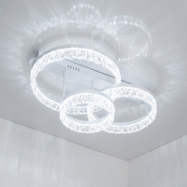 Стельова LED люстра MX78203/500+400+300WH біла 103W Ø 80*50 см