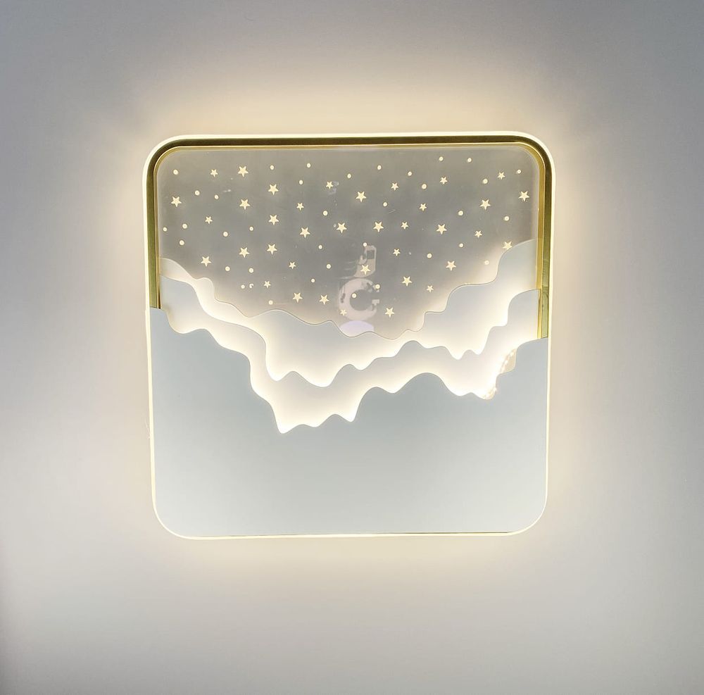 Дизайнерська стельова LED люстра квадратної форми