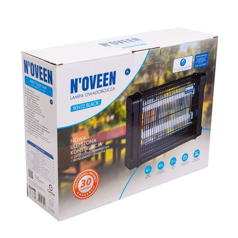 Знищувач комах електричний до 40 м2 Noveen IKN12 Чорний