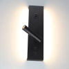 LED настінний світильник BITRIX-W USB+TYPE-C 15W Ø 30*14 см чорний з вимикачем на корпусі