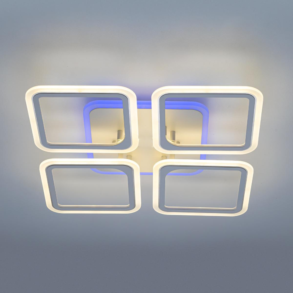 Світлодіодна LED люстра біла з RGB підсвіткою та пультом управління