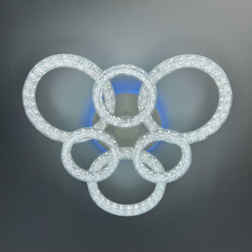 LED люстра з кольоровою підсвіткою ICEBERG ROUND RGB 90W 6R WHITE/ICE