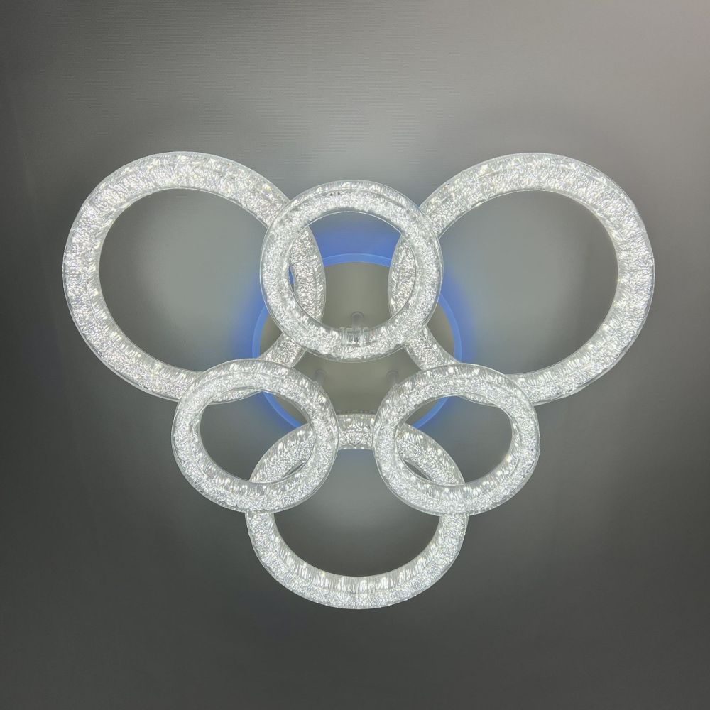 LED люстра з кольоровою підсвіткою ICEBERG ROUND RGB 90W 6R WHITE/ICE