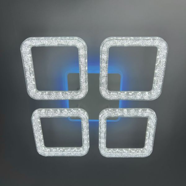 LED люстра з кольоровою підсвіткою ICEBERG SQUARE RGB 80W 4S WHITE/ICE