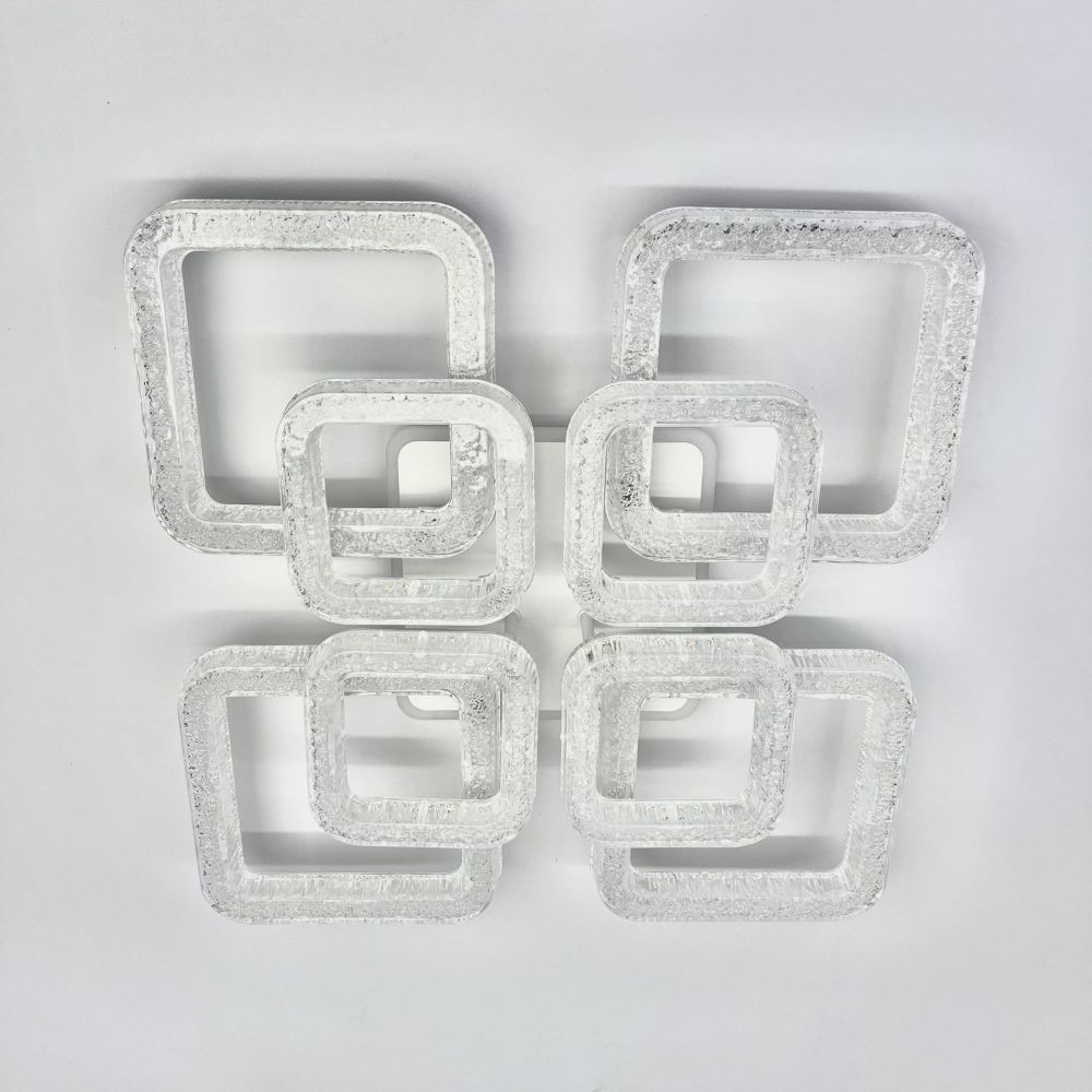 LED люстра з кольоровою підсвіткою ICEBERG SQUARE RGB 120W 8S WHITE/ICE