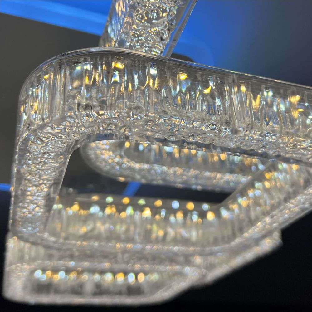LED люстра з кольоровою підсвіткою ICEBERG SQUARE RGB 120W 8S WHITE/ICE