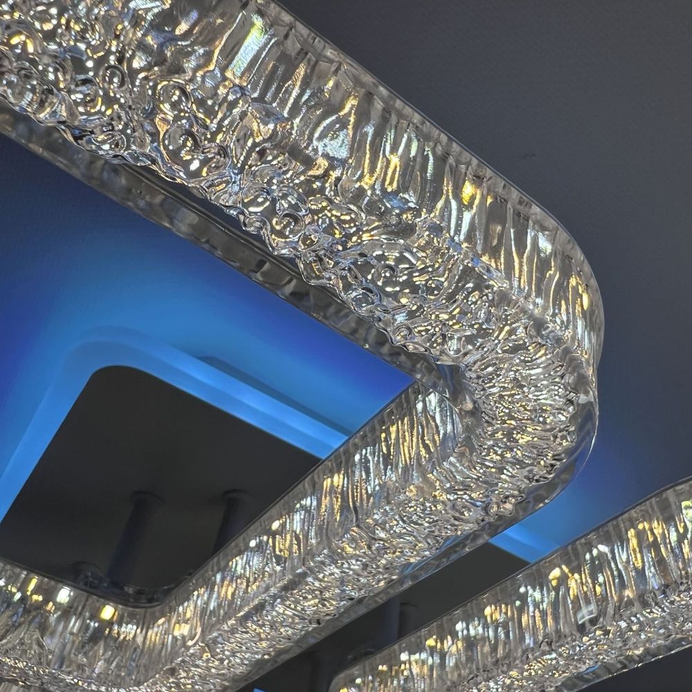 LED люстра з кольоровою підсвіткою ICEBERG SQUARE RGB 80W 4S WHITE/ICE