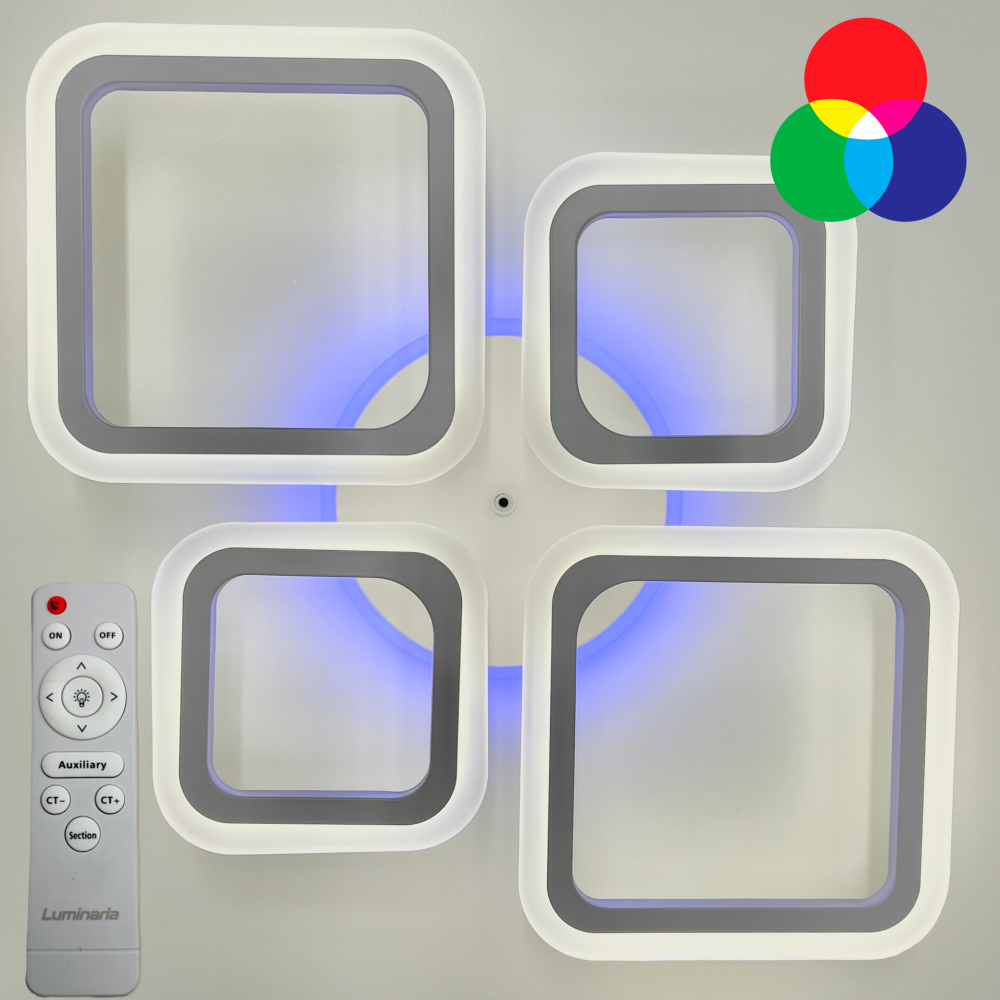 Люстра світлодіодна з пультом OVAL RGB 60W 4S1R біла