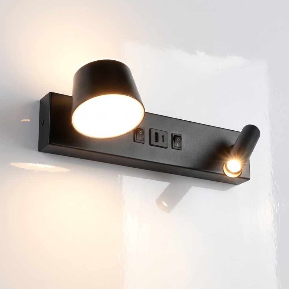 Світильник LED настінний, бра EDGE 10W BLACK 4200K