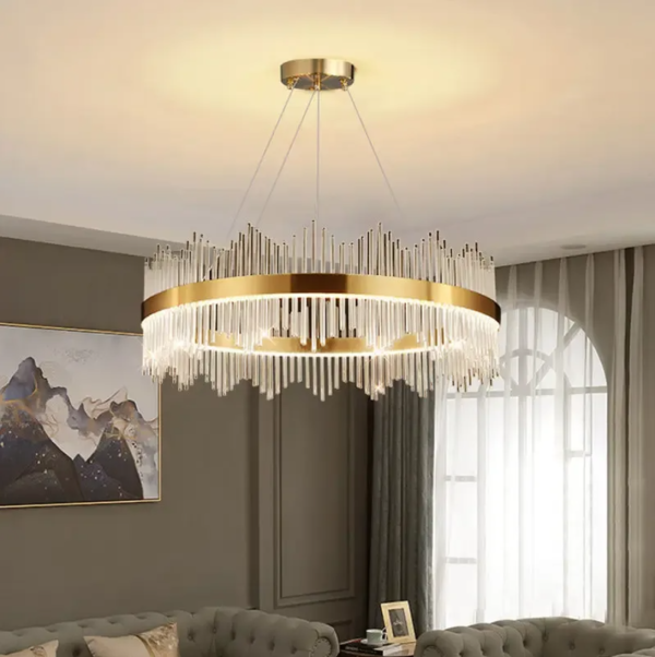 Унікальна підвісна кришталева LED люстра для вітальні, 200 Вт, бронзова