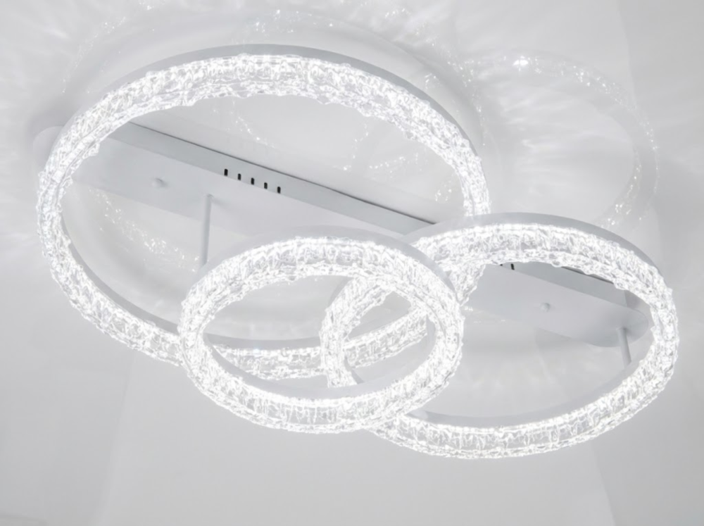 Стельова LED люстра MX78203/500+400+300WH біла 103W Ø 80*50 см