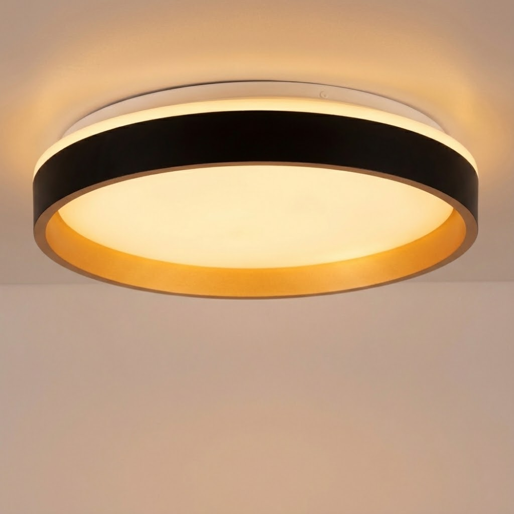 Світлодіодний світильник з пультом  Ø 38 см 45W Gold&Black