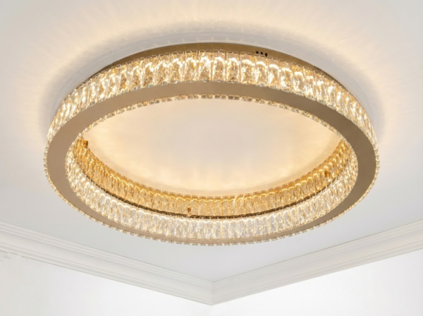 Сучасна LED люстра з кристалами, коло Ø 78 см, 100W 587/800G