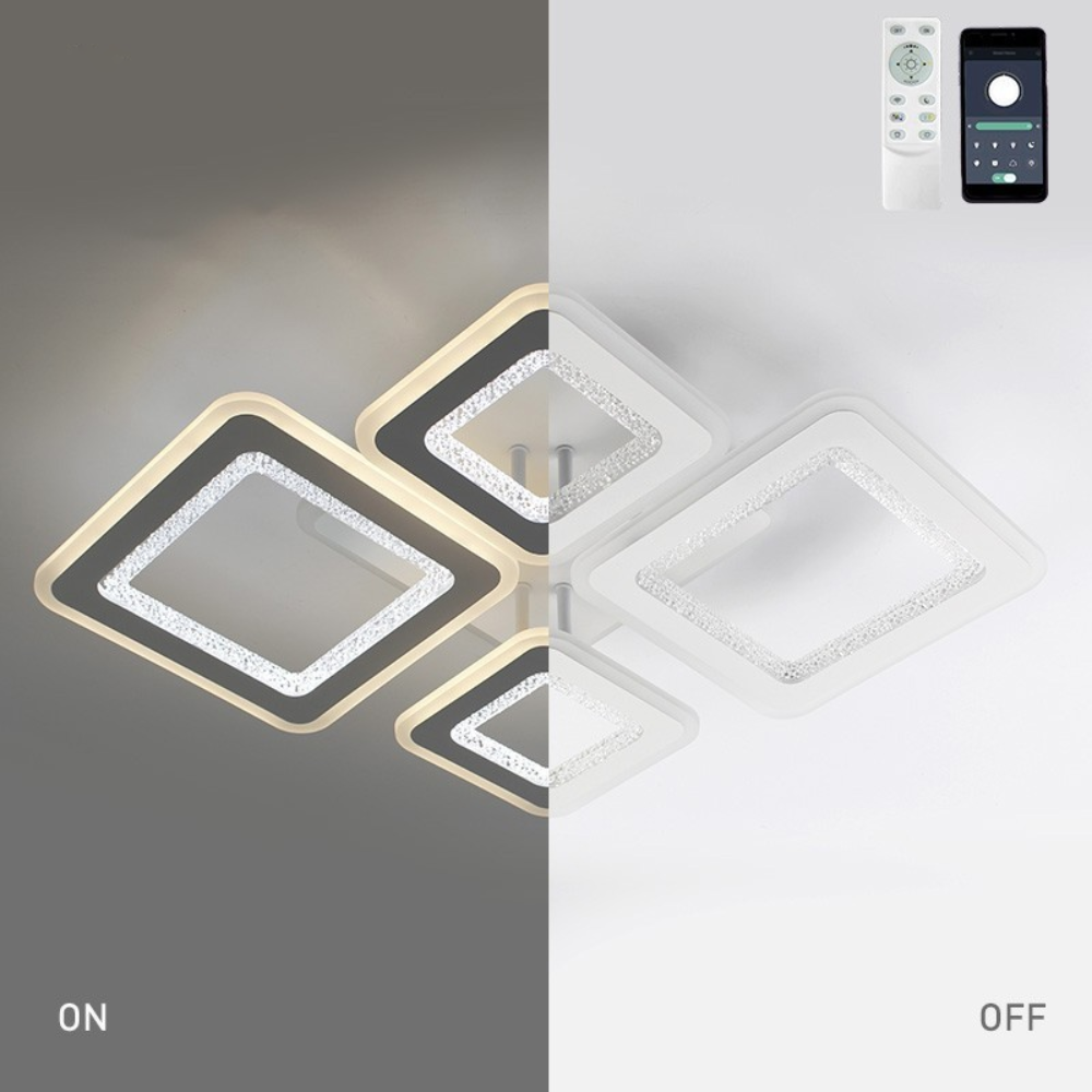 Люстра світлодіодна з пультом та додатком для телефону OVAL DOUBLE RGB 104+20W 5S біла