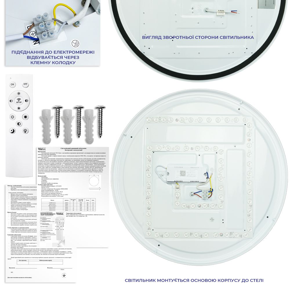 LED смарт світильник з пультом KLIO круг 72W
