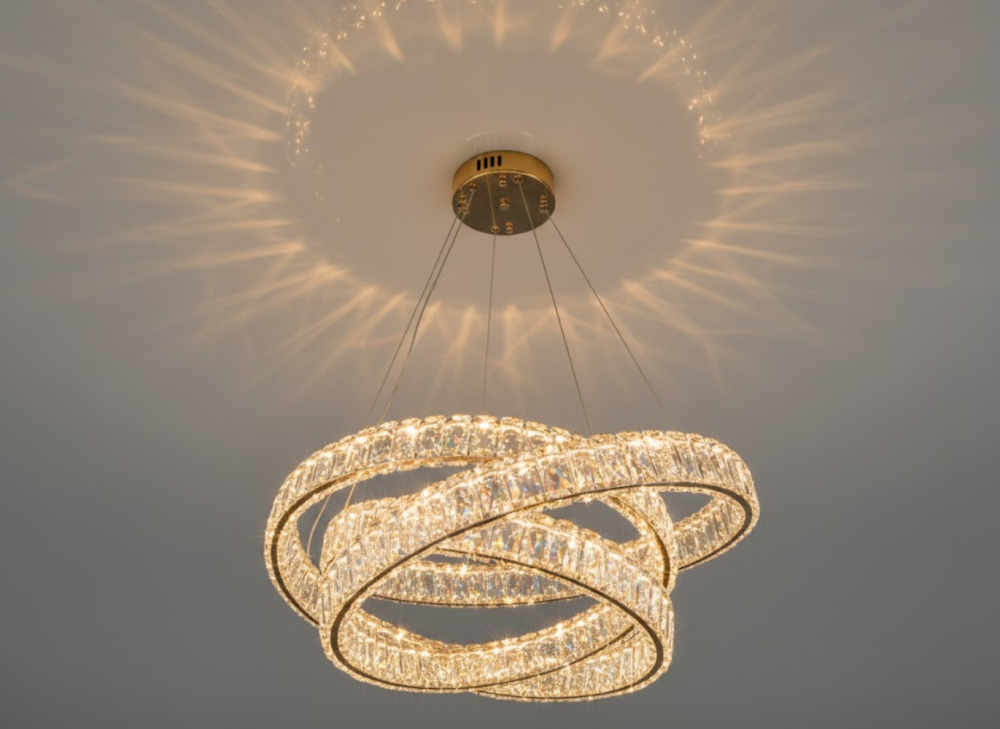 Підвісна кришталева золота LED люстра Ø 60 см D8875/600G