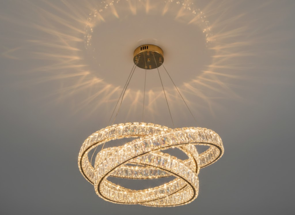 Підвісна кришталева золота LED люстра Ø 60 см D8875/600G