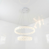 Підвісна сучасна біла LED люстра MD78201/600+400WH на 2 кільця