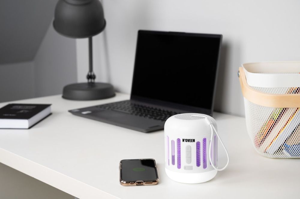 Лампа від комарів портативна з Bluetooth динаміком на акумуляторі Noveen IKN863 LED IPX4