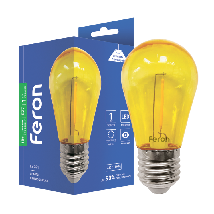Led лампа FILAMENT LB-371 1Вт E27 жовта прозора