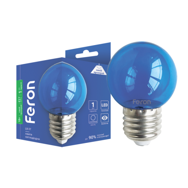 Led лампа FILAMENT LB-37 1Вт E27 синя прозора