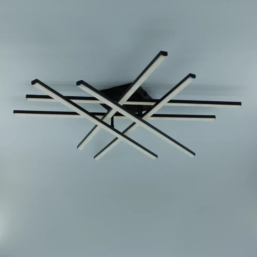 Світлодіодна люстру з пультом LINE 6L RC 100 Вт Ø 80 см чорна