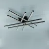 Світлодіодна люстру з пультом LINE ICE 6L RC 100 Вт Ø 80 см чорна