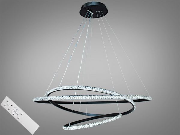 Люстра підвісна світлодіодна  MD77077-3BK-800+600+400 dimmer